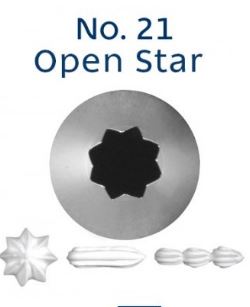 Loyal No. 21 Open Star Standard Stainless Steel Piping Tip