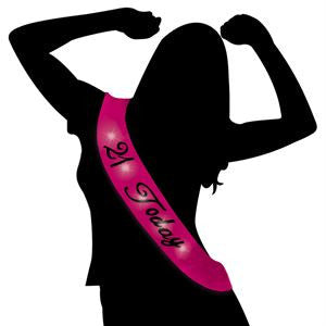 Flashing 21 Today Birthday Sash