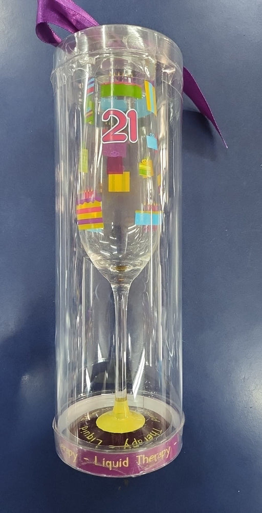 Liquid Therapy 21st Champange Glass