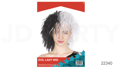 Evil Lady Wig, Black & White,