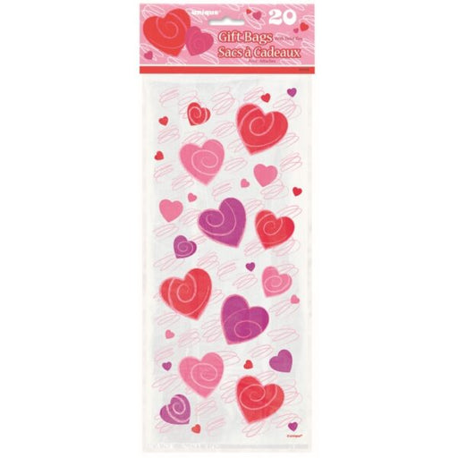 Cello Bags Hearts A Whirl 20 Pack