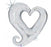 Betallic Foil Holographic Shape 94cm Chain of Hearts Silver