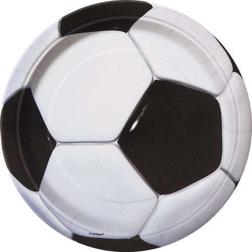 3D Soccer 9" Plates 8 Pack