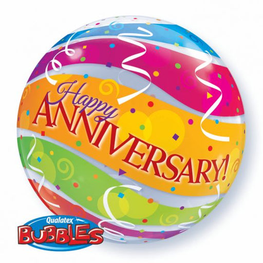 Qualatex Bubble 56cm (22") Anniversary Colorful Bands