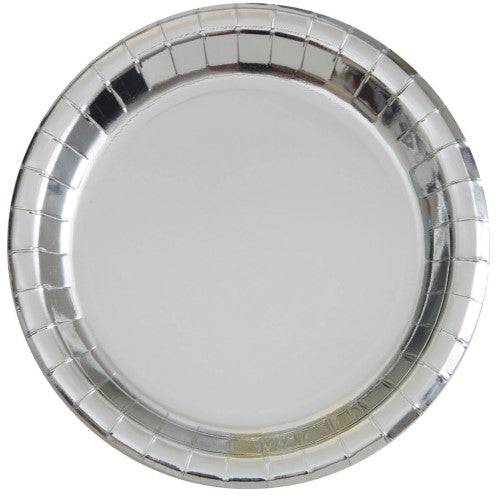 Silver Foil 8 X 9" Round Plates