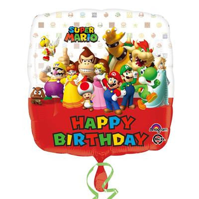 Mario Bros Happy Birthday Foil Balloon 45cm