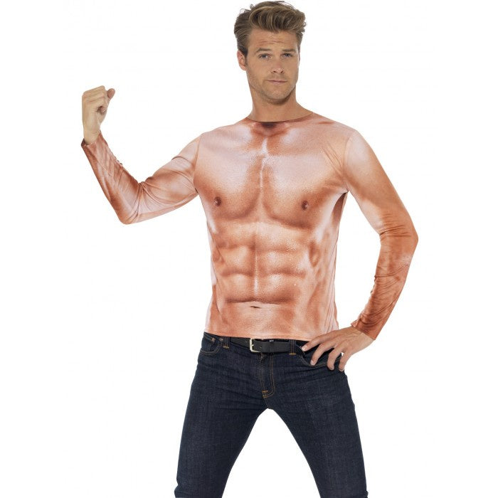 Realistic Muscle Top With Long Sleeves