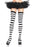 Leg Avenue Nylon Striped Thigh High Stocking White/Black