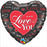 Foil Balloon 18" Love Hearts Red & Black