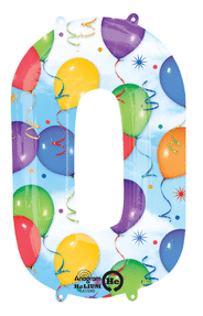 Anagram 34"Mega Foil Balloon Pattern - Number 0