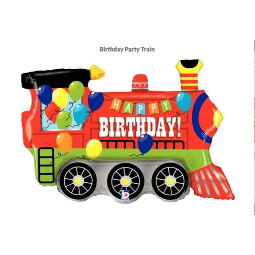 Foil Shape Happy Birthday Train  37"
