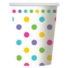 Cup 9oz Polka Dot 6 Pack