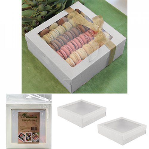 Small White Grazing/Catering Tray With Lid  Size: 225 x 225 x 60mm Pack of 2