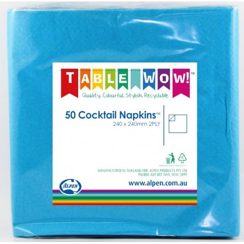 Napkin Cocktail Azure Blue