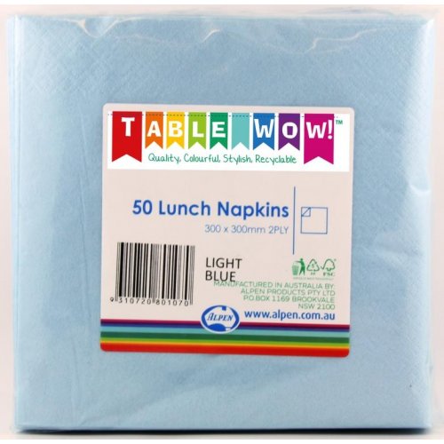 Lunch Napkin Pack 50 - Light Blue