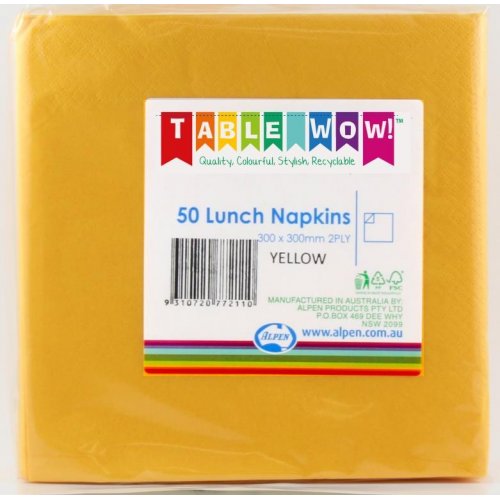 Lunch Napkin Pack 50 - Yellow