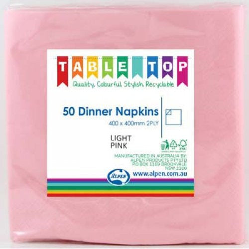 Dinner Napkin Pack 50 - Light Pink