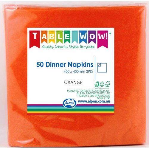 Dinner Napkin Pack 50 - Orange