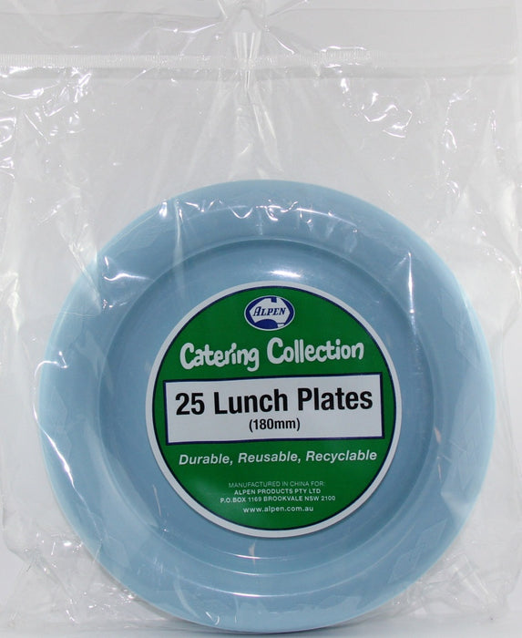 Plastic Lunch Plate 25 Pack - Light Blue