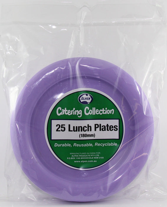 Plastic Lunch Plate 25 Pack - Lavender