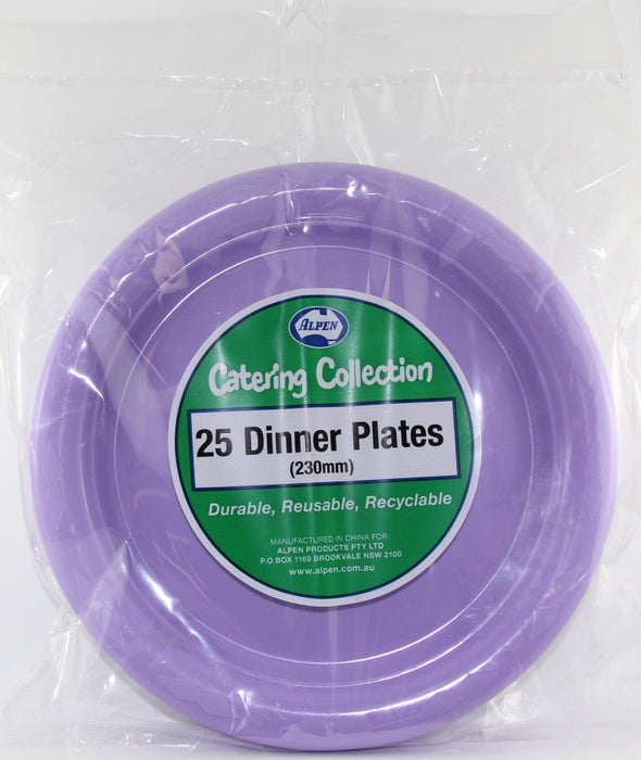 Plastic Dinner Plate 25 Pack - Lavender