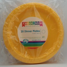 Plastic Dinner Plate 25 Pack - Yellow