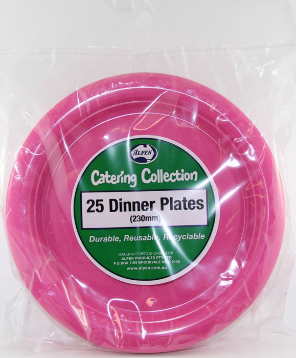 Plastic Dinner Plate 25 Pack - Magenta
