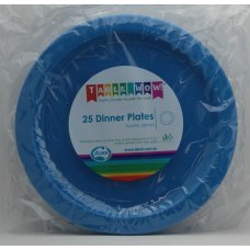 Plastic Dinner Plate 25 Pack - Azure Blue