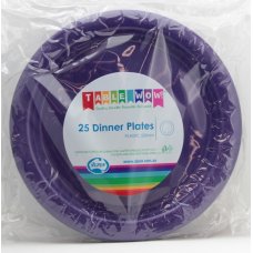Plastic Dinner Plate 25 Pack - Purple