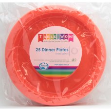 Plastic Dinner Plate 25 Pack - Orange