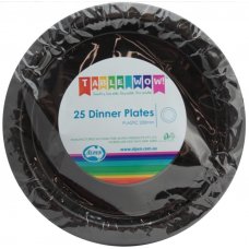 Plastic Dinner Plate 25 Pack - Black