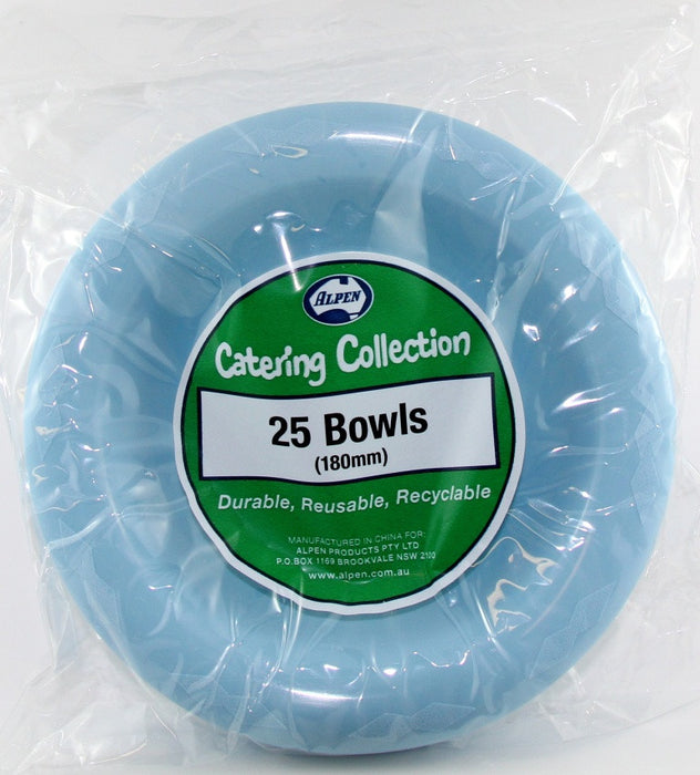 Plastic Bowl 25 Pack - Light Blue