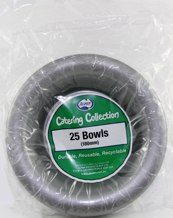 Plastic Bowl 25 Pack - Silver