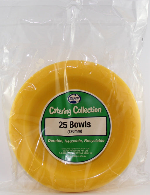 Plastic Bowl 25 Pack - Yellow