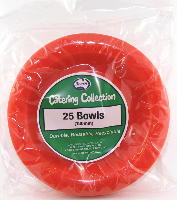 Plastic Bowl 25 Pack - Orange