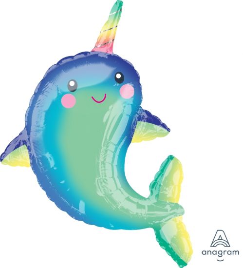 SuperShape Foil Happy Narwhal (73cm x 99cm)