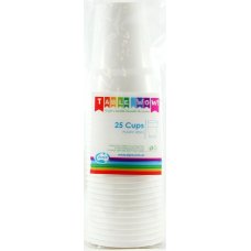 Plastic Cups 25 Pack - White