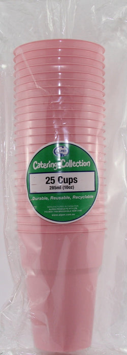 Plastic Cups 25 Pack - Light Pink