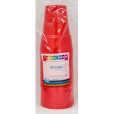 Plastic Cups 25 Pack - Red