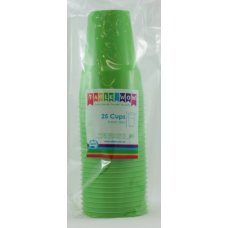 Plastic Cups 25 Pack - Lime Green