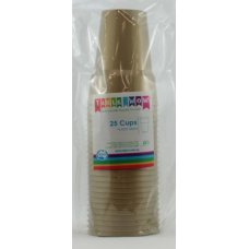 Plastic Cups 25 Pack - Gold