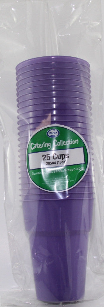 Plastic Cups 25 Pack - Purple