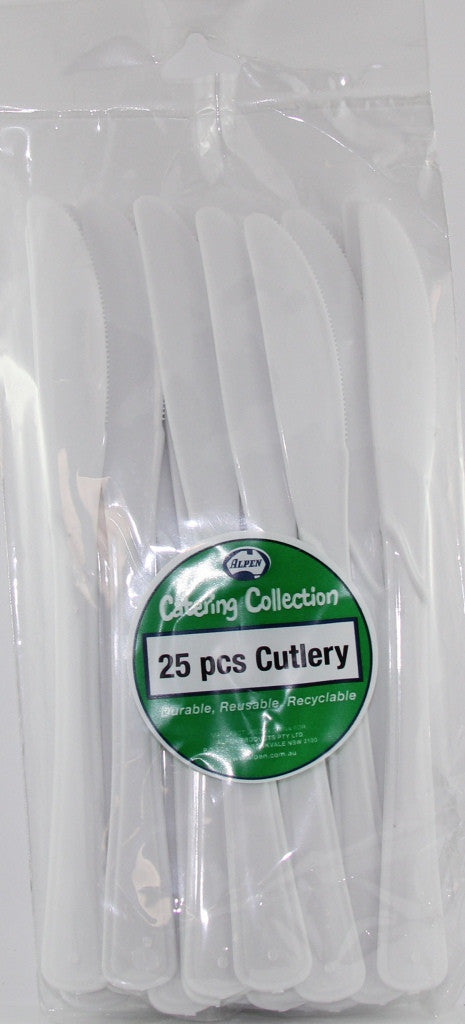 Plastic Knife 25 Pack - White