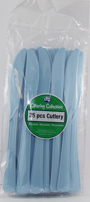 Plastic Knife 25 Pack - Light Blue