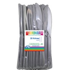 Plastic Knife 25 Pack - Silver