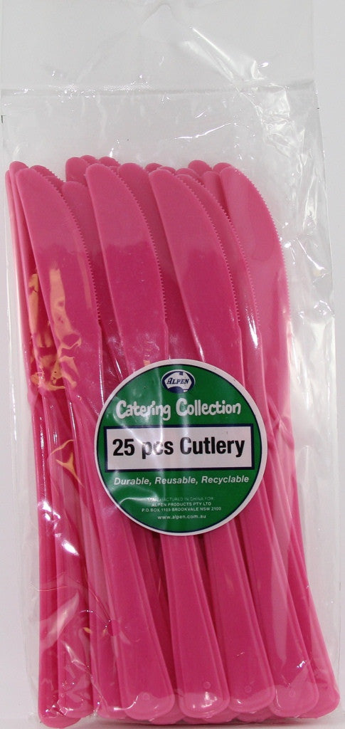 Plastic Knife 25 Pack - Magenta