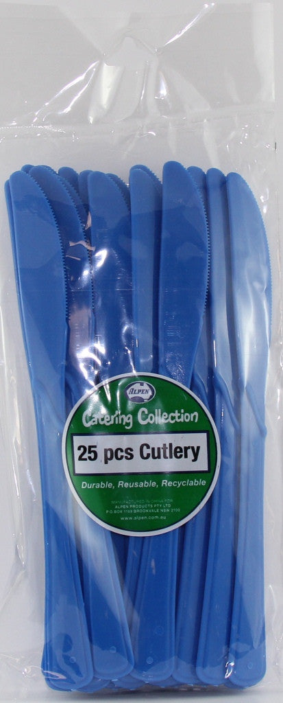 Plastic Knife 25 Pack - Royal Blue