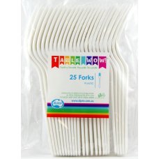 Plastic Fork 25 Pack - White