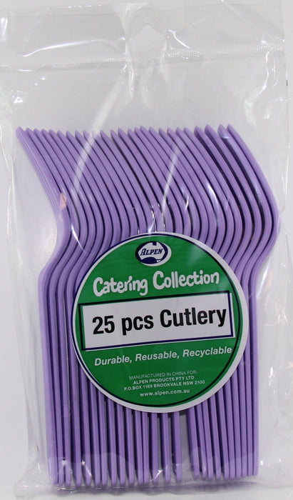 Plastic Fork 25 Pack - Lavender