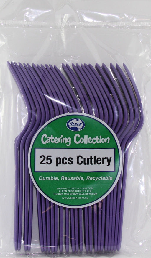 Plastic Fork 25 Pack - Purple